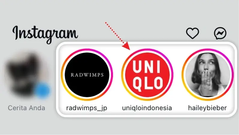 instastory - cincin warna warni di profil